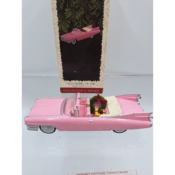 Vintage 1996 Hallmark 1959 Pink Cadillac De Ville Classic Cars Elvis Barbie - Picture 2 of 6